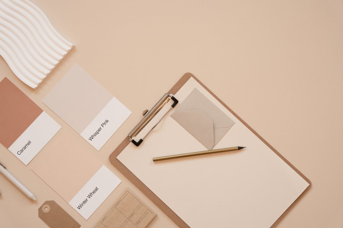 Elegant Office Flatlay of Office Supplies